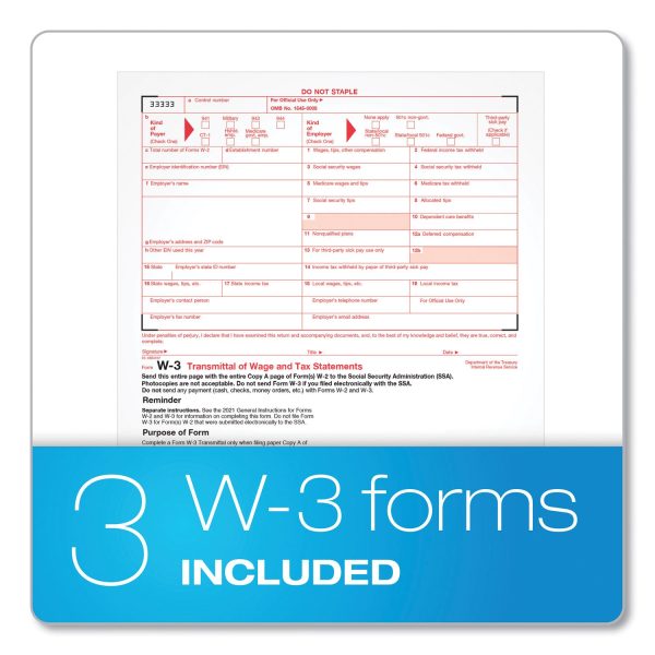 W-2 Tax Forms for Inkjet Laser Printers, Fiscal Year: 2023, Four-Part Carbonless, 8.5 x 5.5, 2 Forms Sheet, 50 Forms Total Online Hot Sale - Image 4
