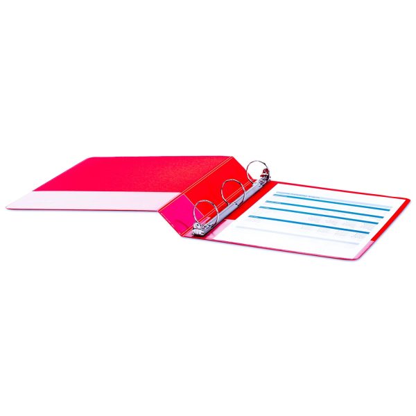 Economy Non-View Round Ring Binder, 3 Rings, 1.5  Capacity, 11 x 8.5, Red For Discount - Image 3