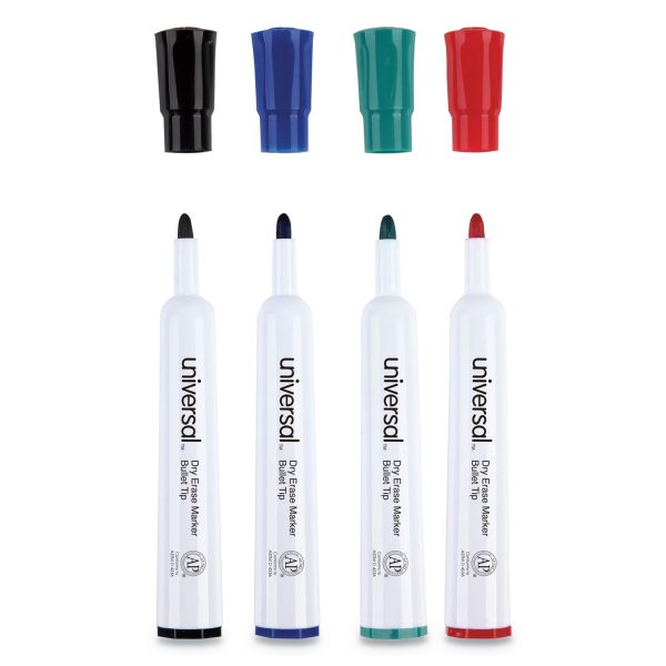 Dry Erase Marker, Medium Bullet Tip, Assorted Colors, 4 Set on Sale - Image 4