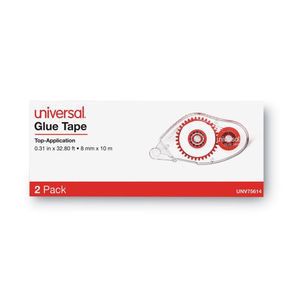 Double-sided Adhesive Tape Roller, 0.31  x 32.8 ft, Dries Clear, 2 Pack Online now