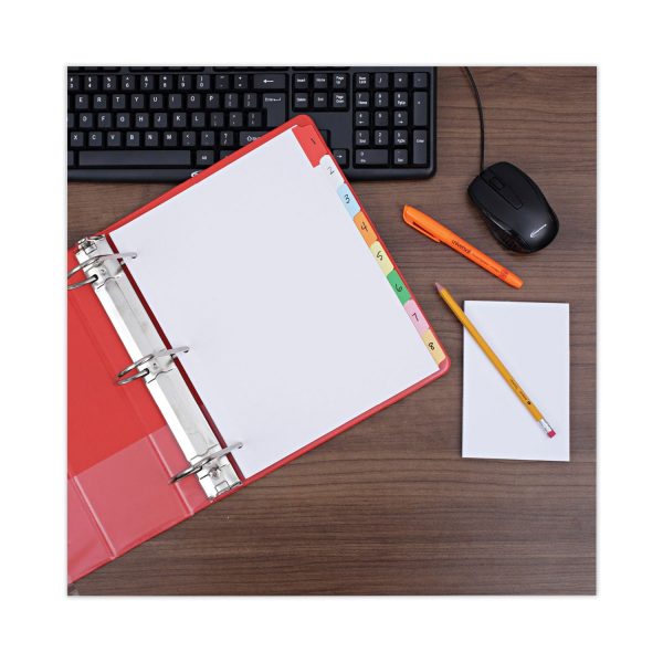 Deluxe Write-On Erasable Tab Index, 8-Tab, 11 x 8.5, White, Assorted Tabs, 1 Set Online Sale - Image 5
