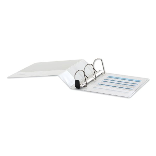 Deluxe Easy-to-Open D-Ring View Binder, 3 Rings, 3  Capacity, 11 x 8.5, White Sale - Image 3