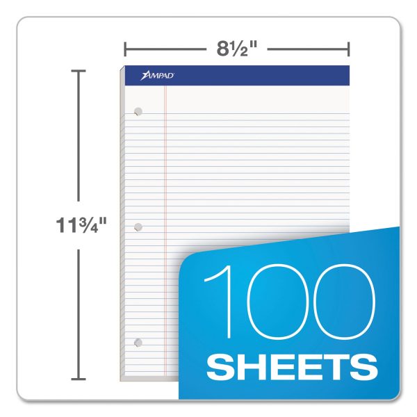Double Sheet Pads, Wide Legal Rule, 100 White 8.5 x 11.75 Sheets For Sale - Image 3