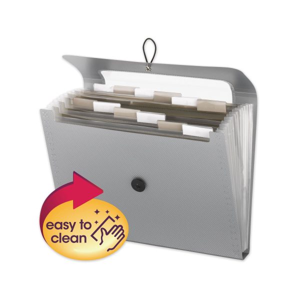Step Index Organizer, 12 Sections, Cord Hook Closure, 1 6-Cut Tabs, Letter Size, Silver Discount