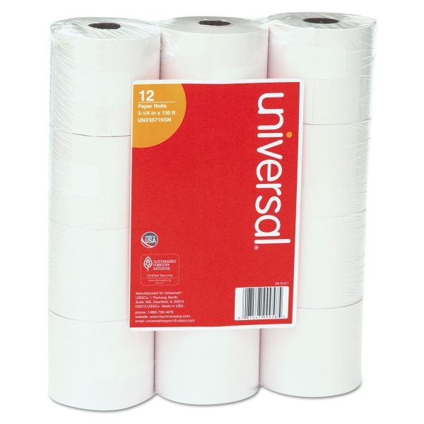 Impact and Inkjet Print Bond Paper Rolls, 0.5  Core, 2.25  x 130 ft, White, 12 Pack Online Sale