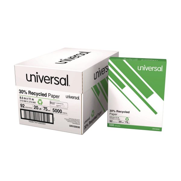30% Recycled Copy Paper, 92 Bright, 20 lb Bond Weight, 8.5 x 11, White, 500 Sheets Ream, 10 Reams Carton, 40 Cartons Pallet For Cheap - Image 2