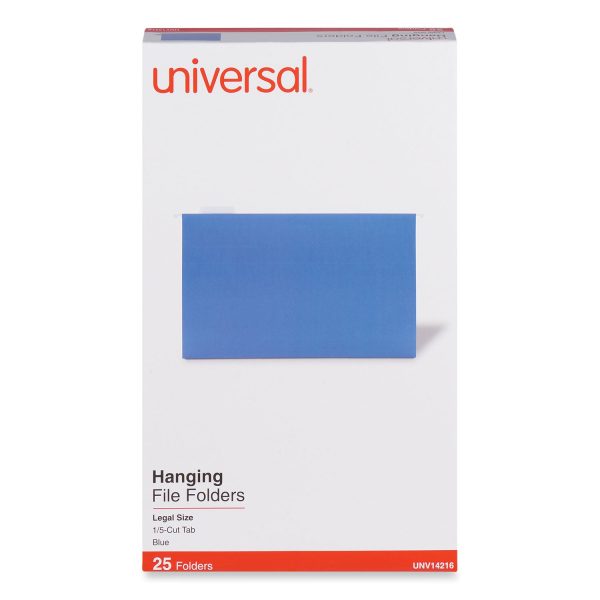 Deluxe Bright Color Hanging File Folders, Legal Size, 1 5-Cut Tabs, Blue, 25 Box on Sale
