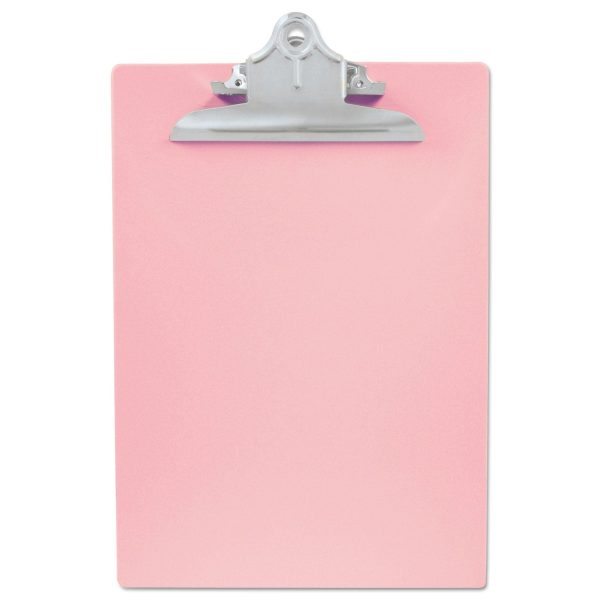 Recycled Plastic Clipboard with Ruler Edge, 1  Clip Capacity, Holds 8.5 x 11 Sheets, Pink Sale