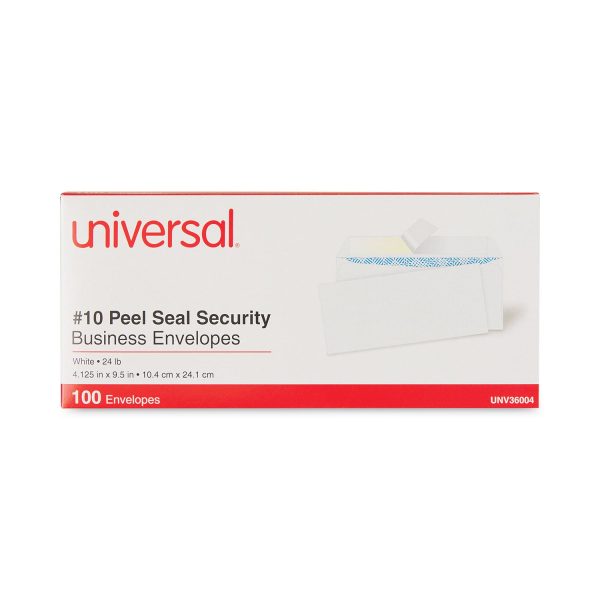 Peel Seal Strip Security Tint Business Envelope, #10, Square Flap, Self-Adhesive Closure, 4.13 x 9.5, White, 100 Box For Discount - Image 4
