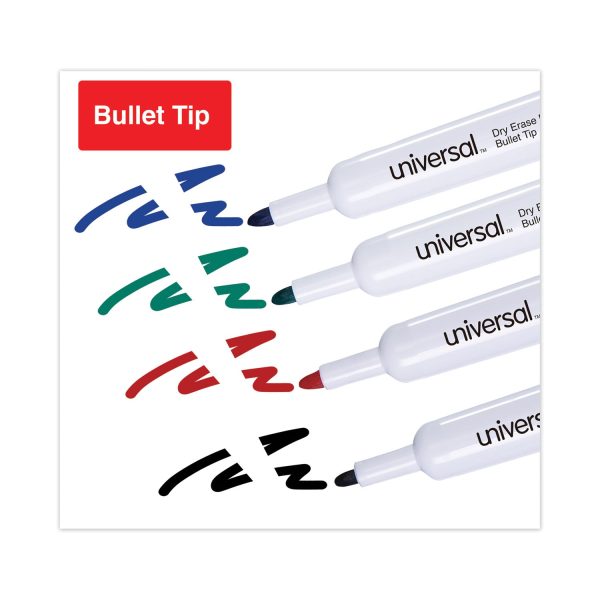 Dry Erase Marker, Medium Bullet Tip, Assorted Colors, 4 Set on Sale - Image 3