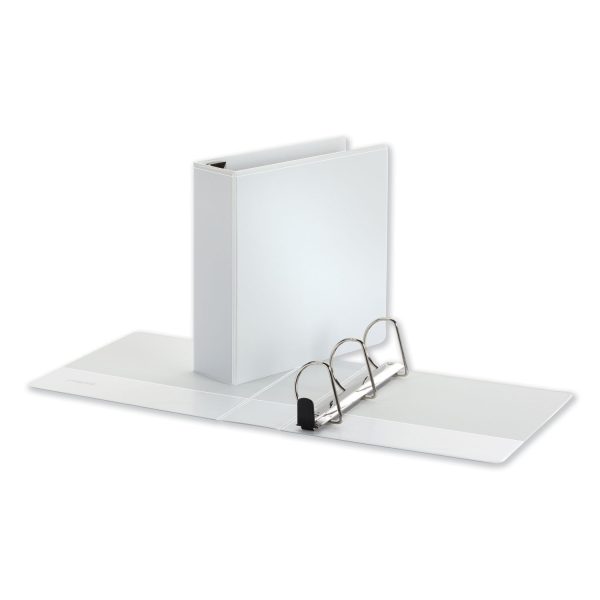 Deluxe Easy-to-Open D-Ring View Binder, 3 Rings, 3  Capacity, 11 x 8.5, White Sale - Image 2