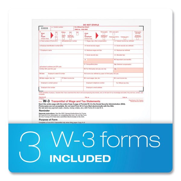 W-2 Tax Forms Kit with Envelopes, Fiscal Year: 2023, Six-Part Carbonless, 8.5 x 5.5, 2 Forms Sheet, 24 Forms Total Online Sale - Image 5