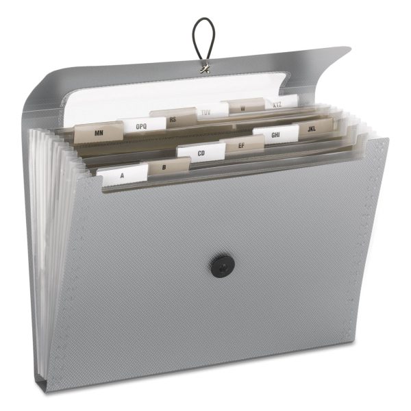 Step Index Organizer, 12 Sections, Cord Hook Closure, 1 6-Cut Tabs, Letter Size, Silver Discount - Image 4