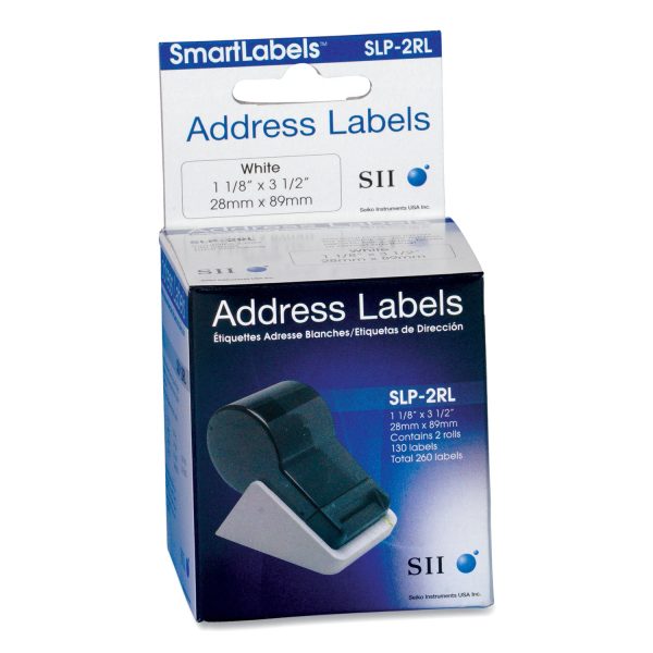 SLP-2RL Self-Adhesive Address Labels, 1.12  x 3.5 , White, 130 Labels Roll, 2 Rolls Box Cheap