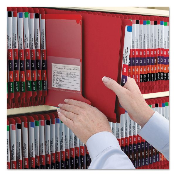 End Tab Pressboard Classification Folders, Six SafeSHIELD Fasteners, 2  Expansion, 2 Dividers, Letter Size, Bright Red, 10 BX Sale - Image 5