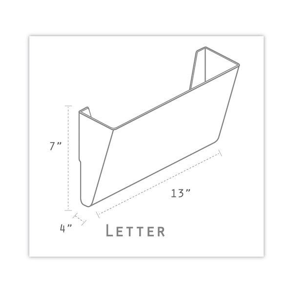 Wall File, 3 Sections, Letter Size, 13  x 4  x 14 , Clear, 3 Set For Discount - Image 5