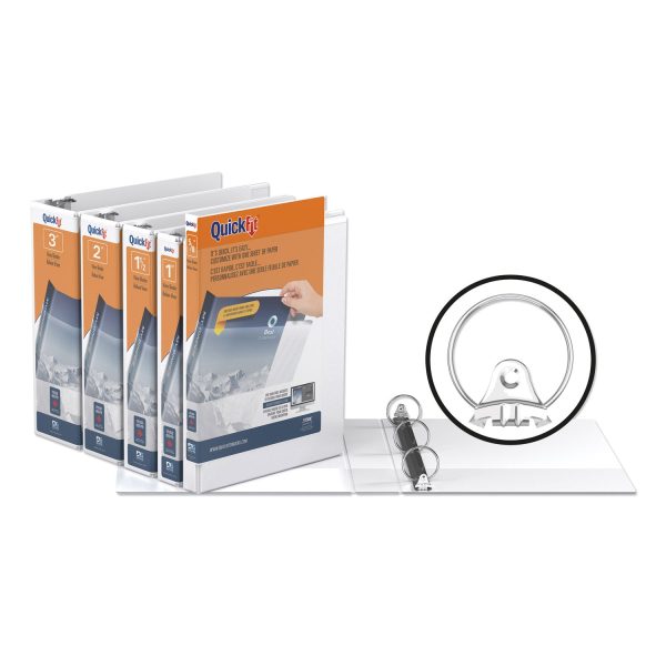 QuickFit Round-Ring View Binder, 3 Rings, 1.5  Capacity, 11 x 8.5, White on Sale - Image 3
