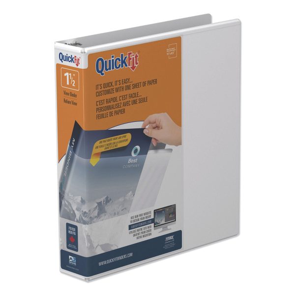 QuickFit Round-Ring View Binder, 3 Rings, 1.5  Capacity, 11 x 8.5, White on Sale
