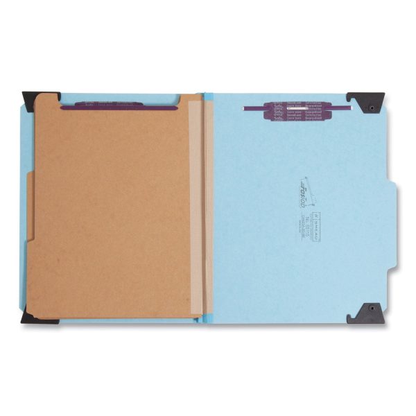 FasTab Hanging Pressboard Classification Folders, 2 Dividers, Letter Size, Blue Hot on Sale - Image 2