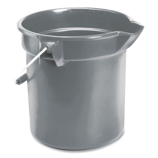 10 Quart Plastic Utility Pail, Plastic, Gray, 10.5  dia For Discount - Image 2
