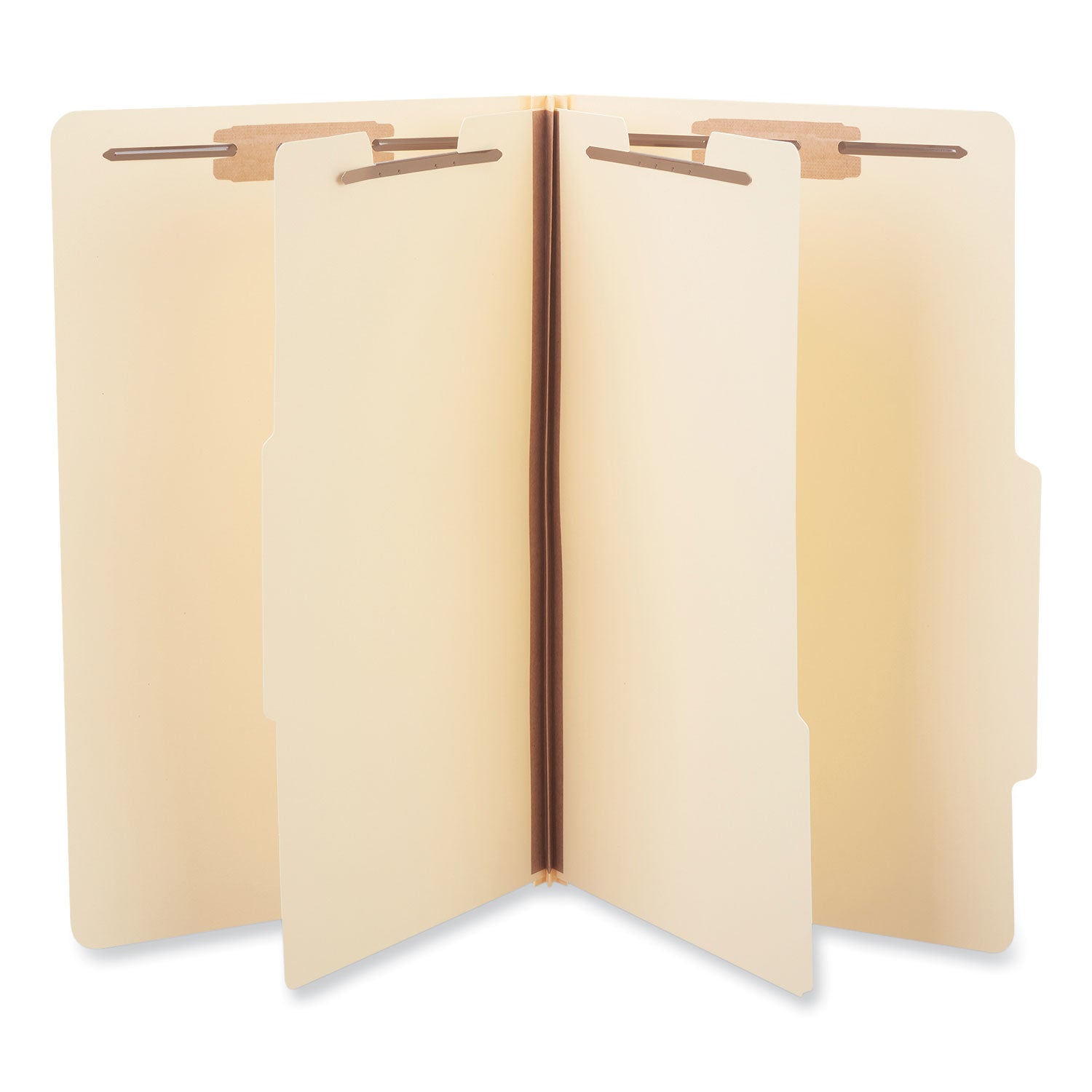 Six-Section Classification Folders, 2  Expansion, 2 Dividers, 6 Fasteners, Legal Size, Manila Exterior, 15 Box Supply