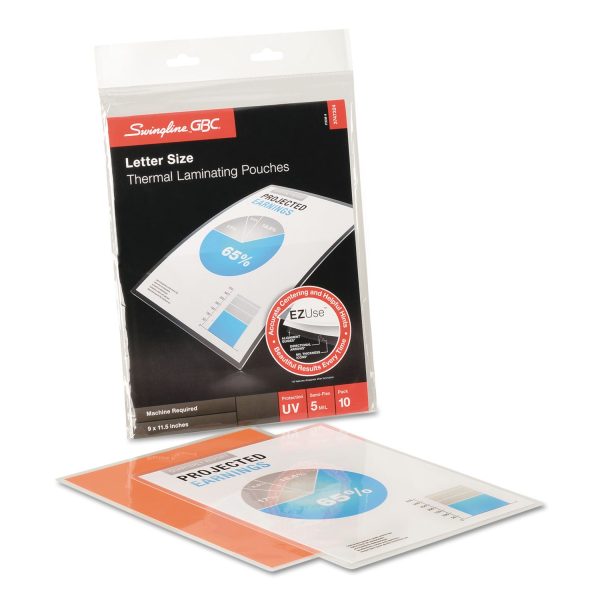 EZUse Thermal Laminating Pouches, 5 mil, 9  x 11.5 , Gloss Clear, 10 Pack on Sale - Image 4