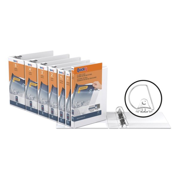 QuickFit D-Ring View Binder, 3 Rings, 0.63  Capacity, 11 x 8.5, White For Discount - Image 3