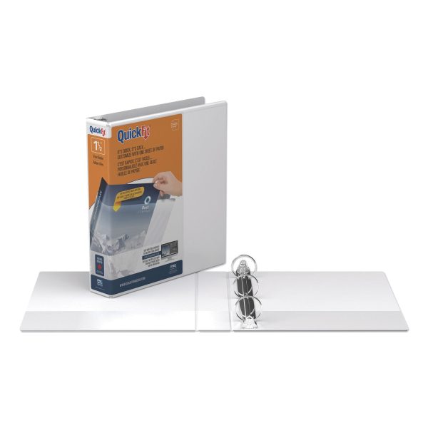 QuickFit Round-Ring View Binder, 3 Rings, 1.5  Capacity, 11 x 8.5, White on Sale - Image 2