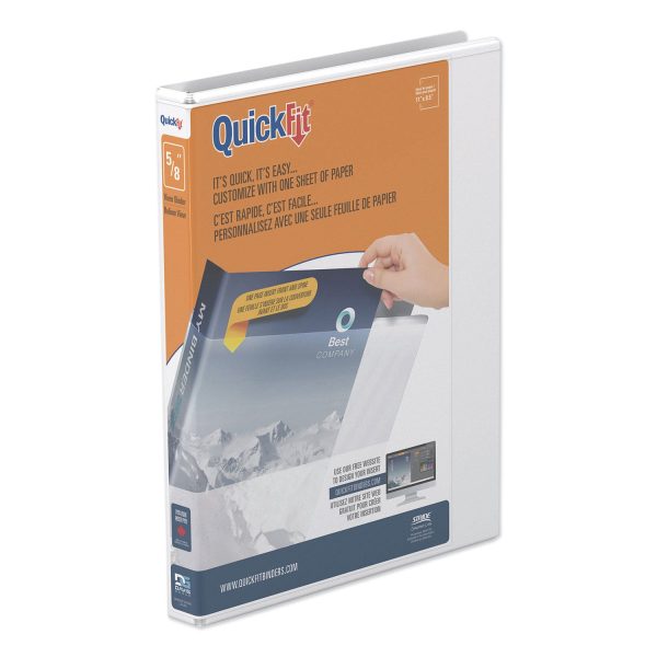 QuickFit D-Ring View Binder, 3 Rings, 0.63  Capacity, 11 x 8.5, White For Discount
