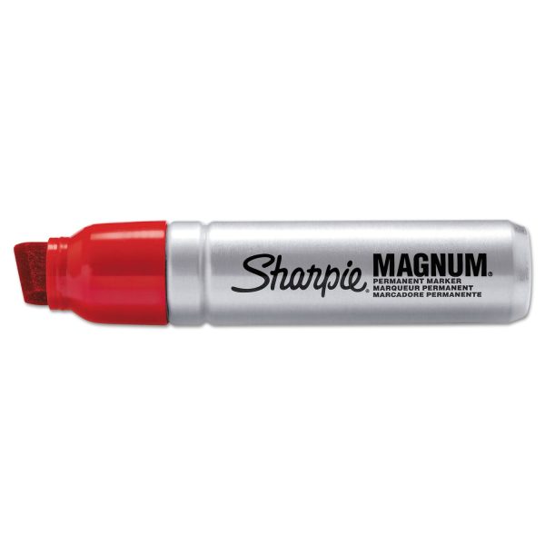 Magnum Permanent Marker, Broad Chisel Tip, Red Sale - Image 2