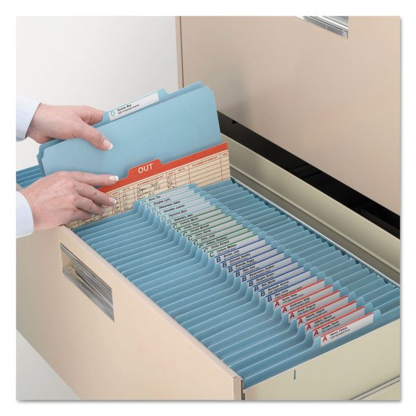 6-Section Pressboard Top Tab Pocket Classification Folders, 6 SafeSHIELD Fasteners, 2 Dividers, Legal Size, Blue, 10 Box on Sale - Image 4