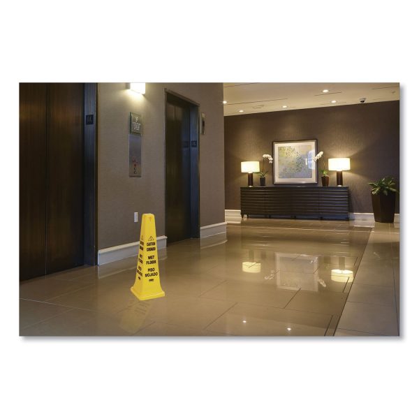 Multilingual Wet Floor Safety Cone, 12.25 x 12.25 x 36 Supply - Image 4